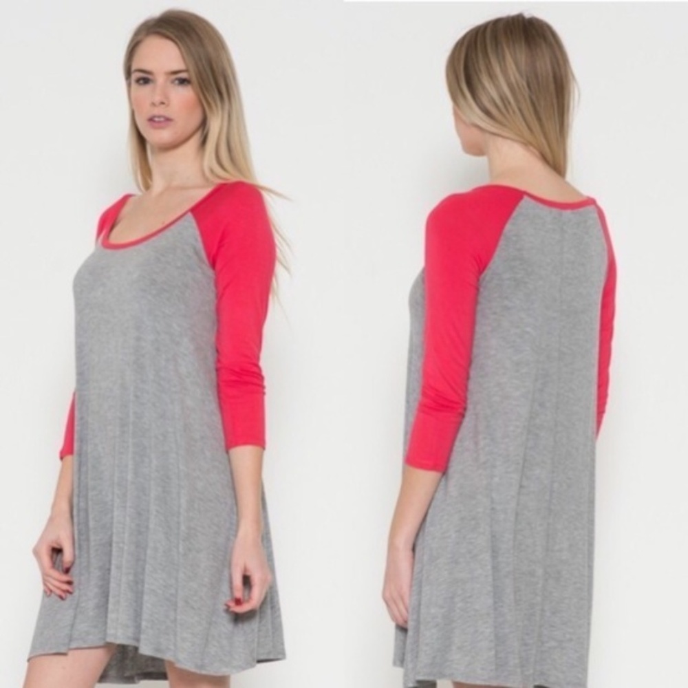 3/4 Sleeve Baseball Short Bodycon Dress